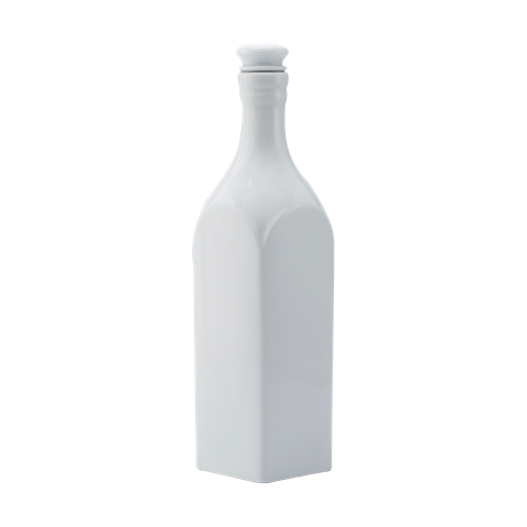 Chai sứ dưỡng sinh vuông 1.0 L + nắp (K1) - Dưỡng Sinh - Trắng