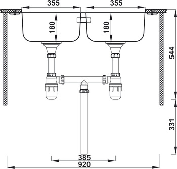Chậu Inox Hafele HS20-SSN2R90S