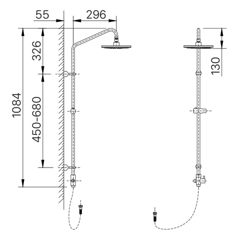 Thân cây sen tắm đứng nóng lạnh INAX BFV-CL1 (BFVCL1)