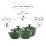 Combo 6 nồi dưỡng sinh sứ Minh Long Healthycook (0.35/0.4/2 0.55/ 2 0.85)
