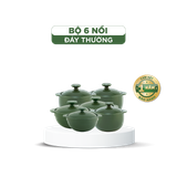 Combo 6 nồi dưỡng sinh sứ Minh Long Healthycook (0.35/0.4/2 0.55/ 2 0.85)