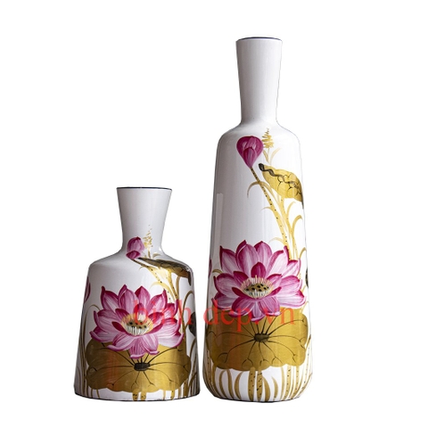 Lọ hoa sơn dầu Bát tràng Đầm 1.1