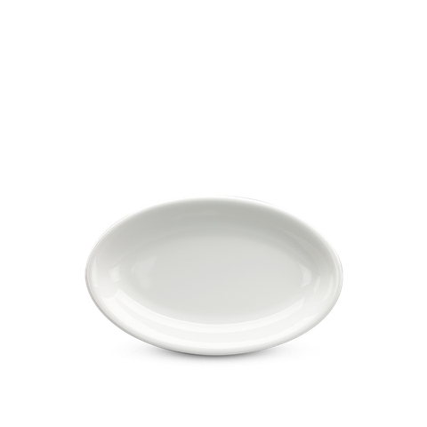 Dĩa oval ảo sứ Minh Long 32 cm - Daisy Lys - Trắng Ngà