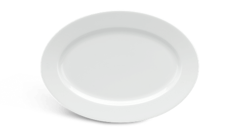 Dĩa oval sứ Minh Long 28 cm - Camellia - Trắng