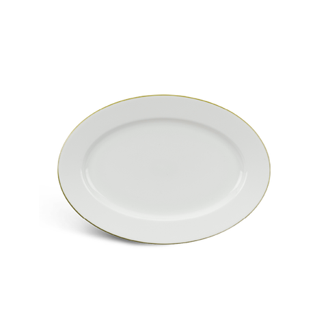 Dĩa oval sứ Minh Long 28 cm - Jasmine Lys - Trắng Ngà