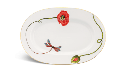 Dĩa oval sứ Minh Long 32 cm - Camellia - Kết Duyên