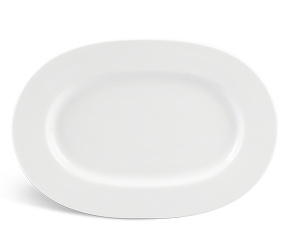 Dĩa oval sứ Minh Long 32 cm - Camellia - Trắng