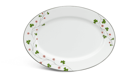 Dĩa oval sứ Minh Long 32 cm - Jasmine - Hoa May Mắn