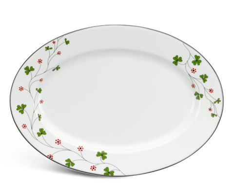 Dĩa oval sứ Minh Long 32 cm - Jasmine - Hoa May Mắn