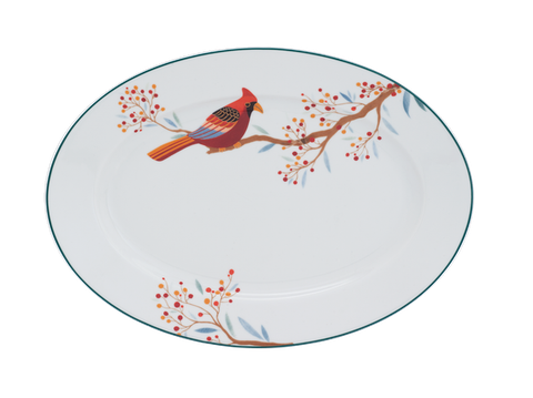 Dĩa oval sứ Minh Long 32 cm - Jasmine - Quả Đầu Mùa