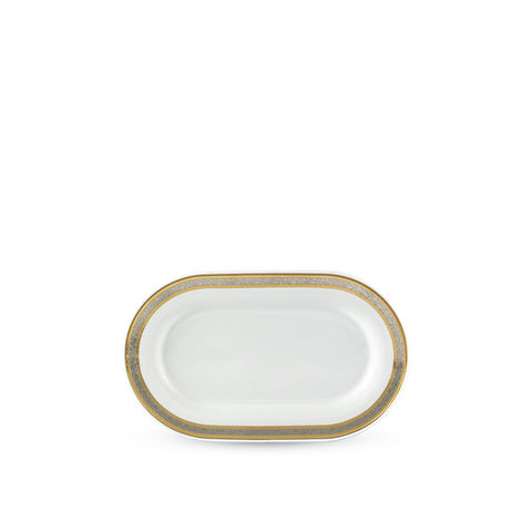 Dĩa oval sứ Minh Long 34 cm - Sago - Hoa Hồng