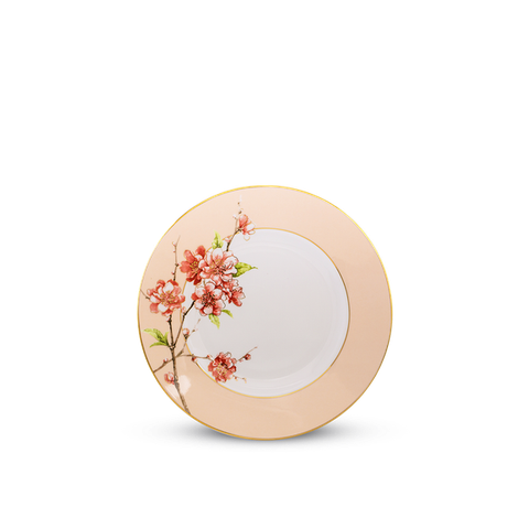 Dĩa tròn sứ Minh Long - Camellia - Hoa Đào