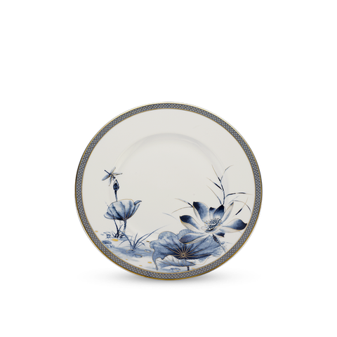 Dĩa tròn sứ Minh Long - Hoàng Cung - Sen Vàng