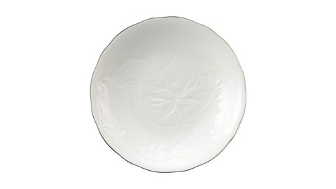 Dĩa tròn sứ Minh Long sâu 25 cm - Sen IFP - Chỉ Bạch Kim