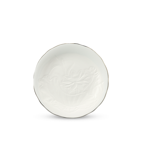 Dĩa tròn sứ Minh Long - Sen IFP - Chỉ Bạch Kim
