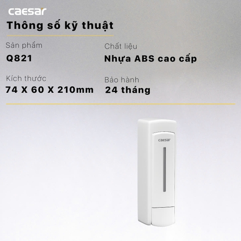 Hộp xà phòng nước đơn gắn tường Caesar Q821