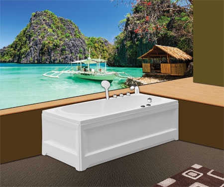 Bồn tắm dài Euroca EU1-1575 dài 1m5 chân yếm đặt sàn