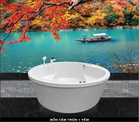 Bồn tắm Oval Euroca EUT-1400 dài 1m4 chân đế đặt sàn xây