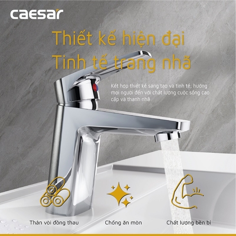 Vòi lavabo chậu rửa mặt Caesar B390CU nóng lạnh