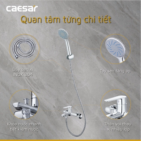 Vòi sen tắm nóng lạnh Caesar S383C