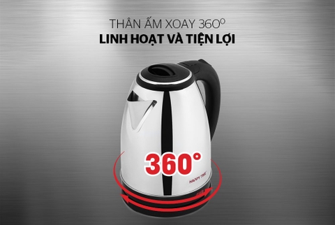 Ấm siêu tốc Inox 1.8L Happy Time HTD1088