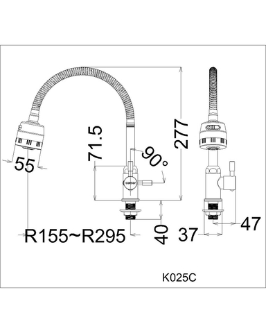 Vòi chậu rửa chén Caesar K025C nước lạnh