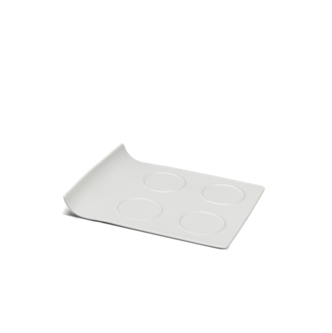 Khay lót chum sứ Minh Long 25 x 21 cm - Gourmet Lys - Trắng Ngà