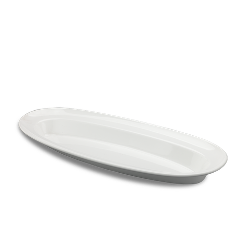 Khay oval vành sâu sứ Minh Long 60 x 24 cm - Misc Assortment Lys - Trắng Ngà