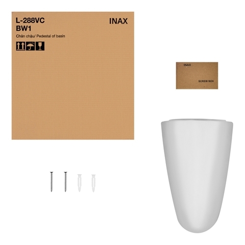 Lavabo chậu rửa mặt INAX L-288V treo tường + chân ngắn (L288V)