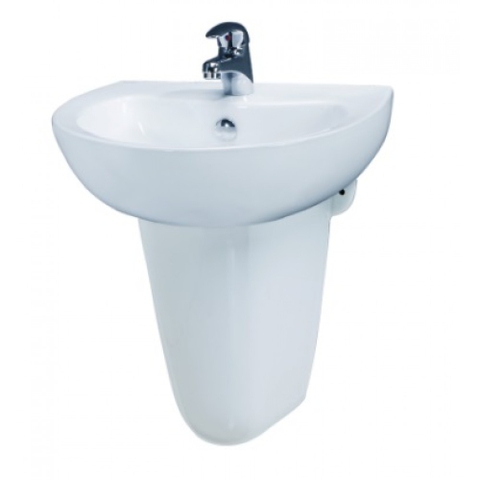 Lavabo chậu rửa mặt Caesar L2150S treo tường chân ngắn