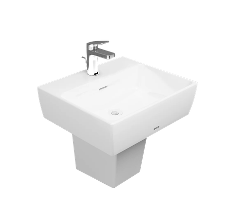 Lavabo chậu rửa mặt TOTO LHT328C#XW treo tường chân ngắn