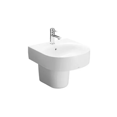Lavabo chậu rửa mặt TOTO LHT766CR#XW treo tường chân ngắn sứ chống bám bẩn