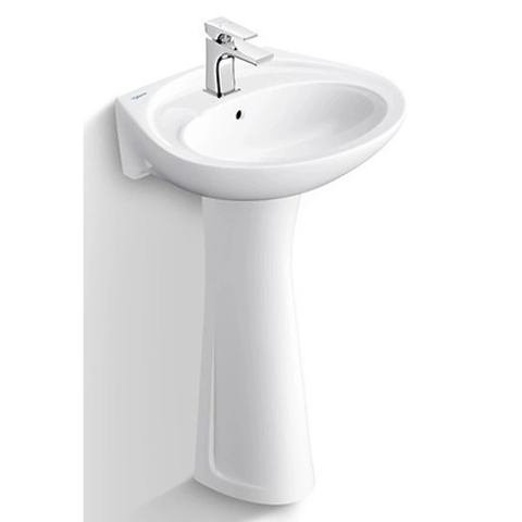 Lavabo chậu rửa mặt Viglacera VTL2 treo tường chân dài
