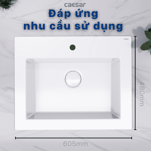 Lavabo chậu rửa mặt Caesar LF5017 bán âm dương vành