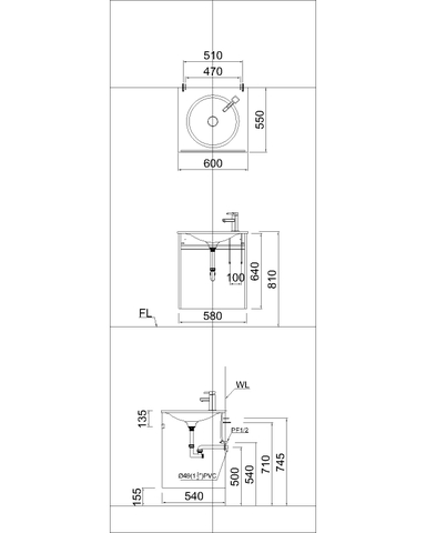 Bộ Lavabo tủ Caesar LF5038 + EH05038AV