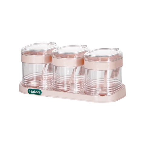 Lọ gia vị bộ 3 Hokori nhựa Việt Nhật 2936