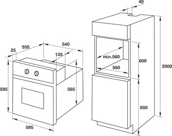 Lò nướng Hafele kết hợp hấp âm tủ HO-T60B