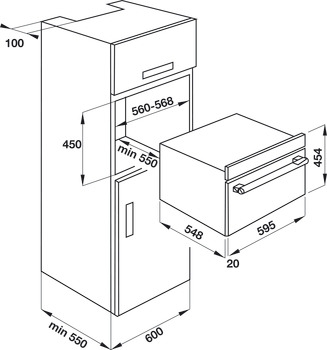 Lò vi sóng Hafele kết hợp nướng âm tủ HO-KT45B
