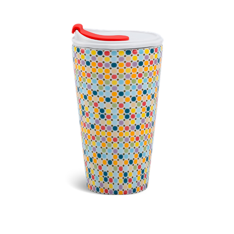 Ly sứ dưỡng sinh sứ Minh Long 0.48 L (K1) + nắp ống hút - Mosaic (LTD)