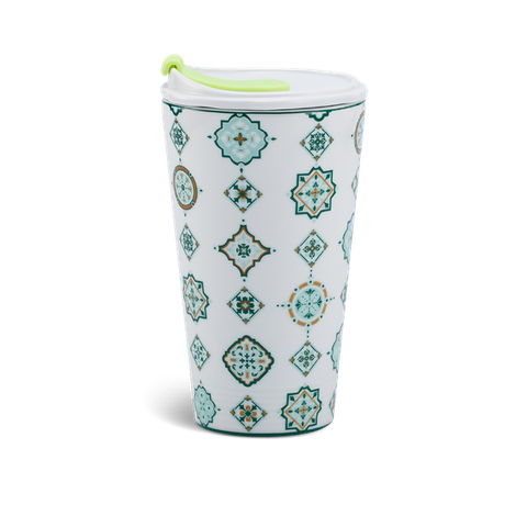 Ly sứ dưỡng sinh sứ Minh Long 0.48 L (K1) + nắp ống hút - Vintage (LTN)