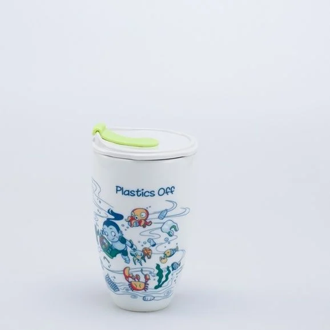 Ly sứ dưỡng sinh sứ Minh Long 0.48 L (K3) + nắp ống hút - Sơn Tinh Thuỷ Tinh
