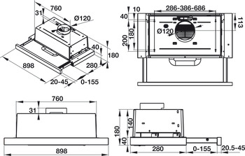 Máy hút mùi âm tủ Hafele HH-TI90D