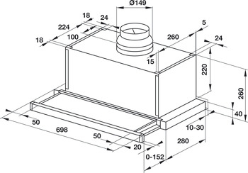Máy hút mùi âm tủ Hafele mặt kính đen HH-SG70A