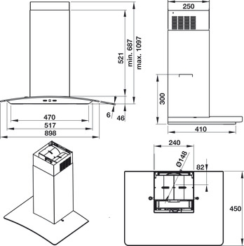 Máy hút mùi gắn tường Hafele HH-WG90B