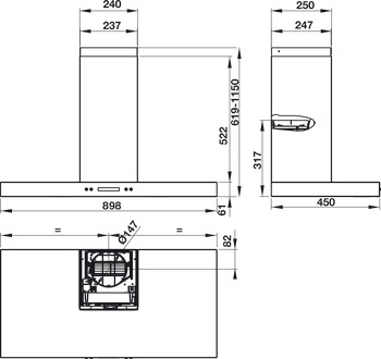 Máy hút mùi gắn tường Hafele HH-WI90B