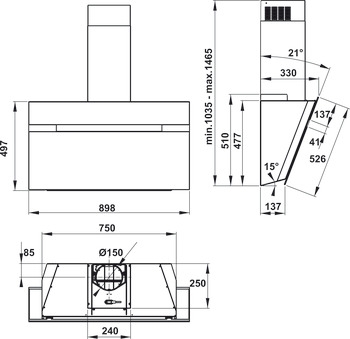 Máy hút mùi gắn tường Hafele HH-WVG90B