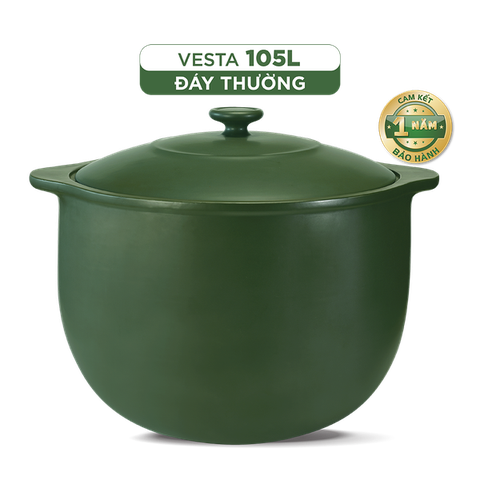 Nồi dưỡng sinh sứ Minh Long Healthycook Vesta (Nồi tròn cao) 105 L + nắp