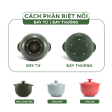 Nồi dưỡng sinh sứ Minh Long Healthycook Vesta (Nồi tròn cao) 1.2 L + nắp (CK)