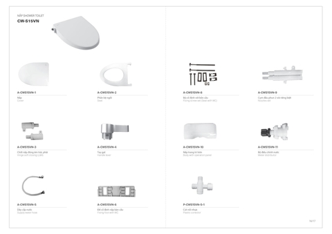 Nắp rửa cơ INAX CW-S15VN (CWS15VN)