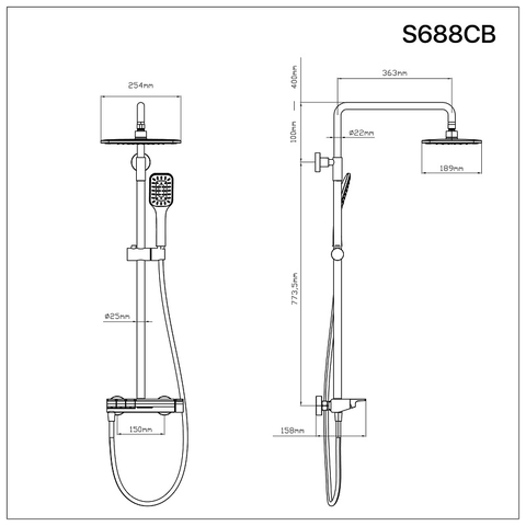 Cây sen tắm Caesar S688CB nóng lạnh